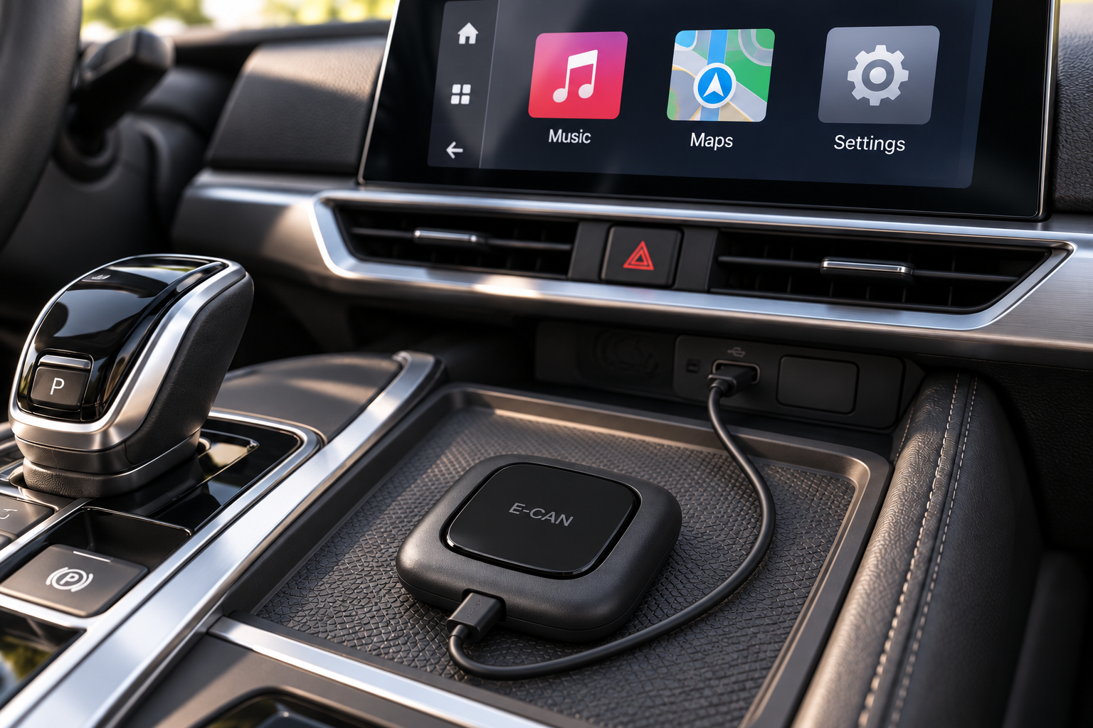 E-CAN GT10S box connected inside an illustrative car interior